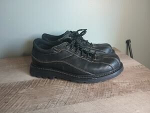 Vtg Emergency Exit Y2K Chunky Leather Oxford Sneakers Mens 8 Wom 9.5 Black Goth